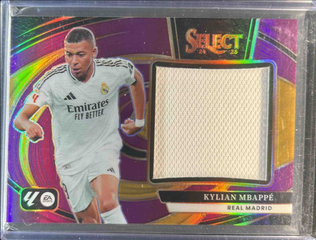 Kylian Mbappe 2024 Select La Liga #JS-KM Jumbo Swatches Purple /49 RAW