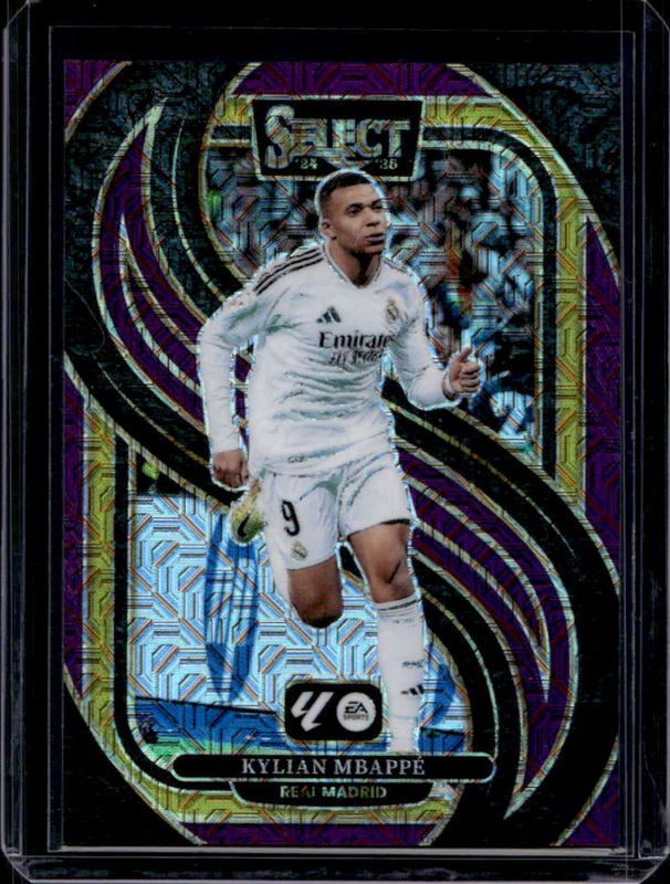Kylian Mbappe 2024 Select La Liga #111 Base Purple Mojo RAW
