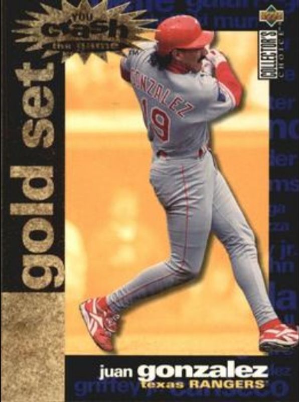 Juan Gonzalez 1995 Collector's Choice #CR7 You Crash the Game Gold Exchange RAW
