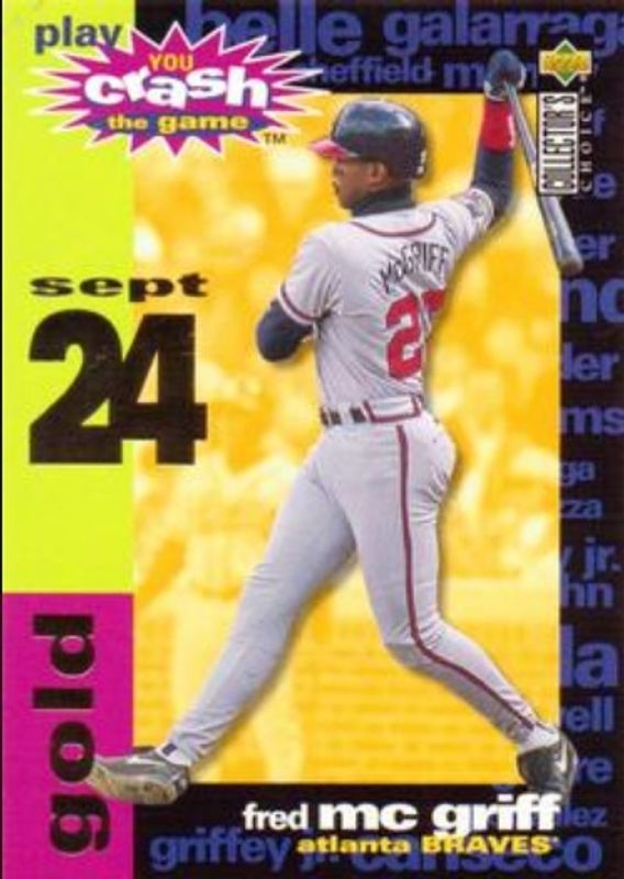 Fred McGriff 1995 Collector's Choice #CG12c You Crash the Game Gold RAW