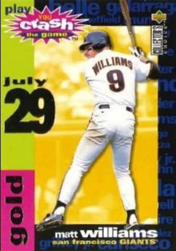 Matt Williams 1995 Collector's Choice #CG20a You Crash the Game Gold RAW