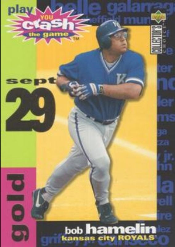 Bob Hamelin 1995 Collector's Choice #CG9c You Crash the Game Gold RAW