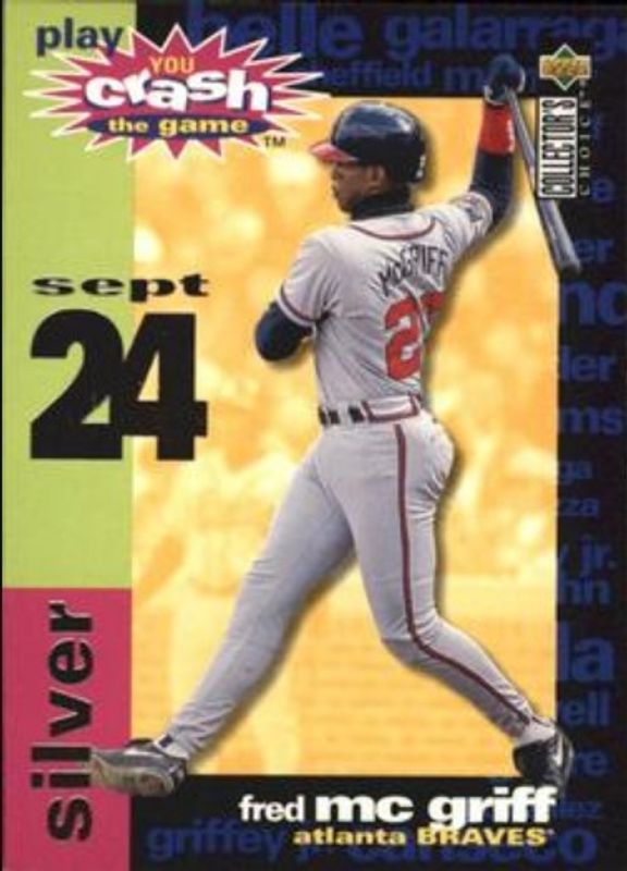 Fred McGriff 1995 Collector's Choice #CG12c You Crash the Game Silver RAW