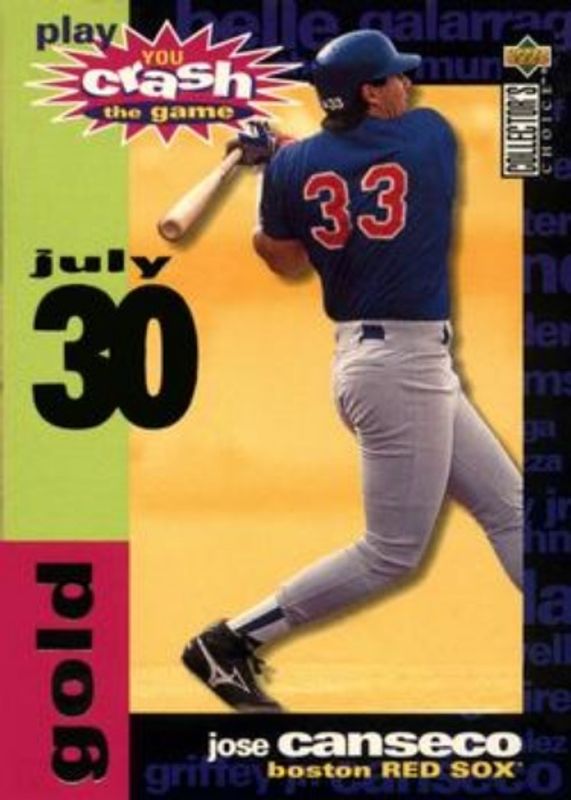 Jose Canseco 1995 Collector's Choice #CG4b You Crash the Game Gold RAW