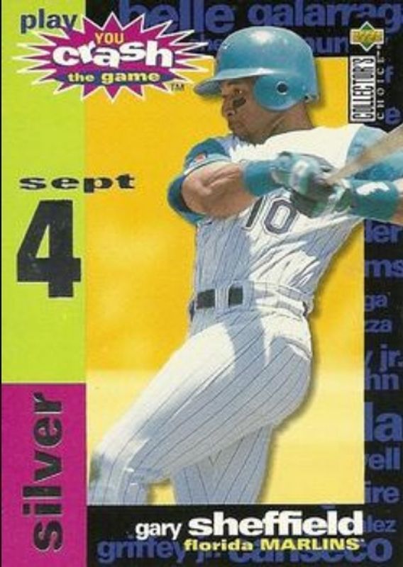 Gary Sheffield 1995 Collector's Choice #CG18c You Crash the Game Silver RAW