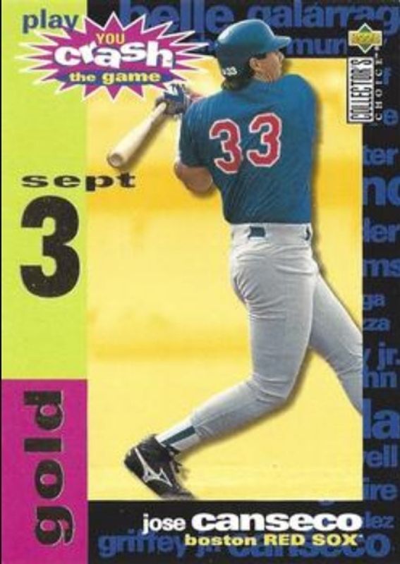 Jose Canseco 1995 Collector's Choice #CG4c You Crash the Game Gold RAW
