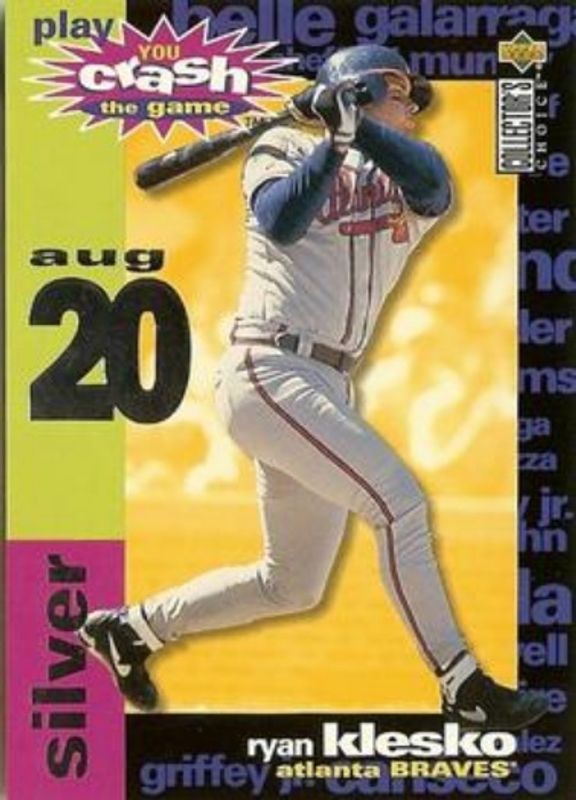 Ryan Klesko 1995 Collector's Choice #CG11b You Crash the Game Silver RAW