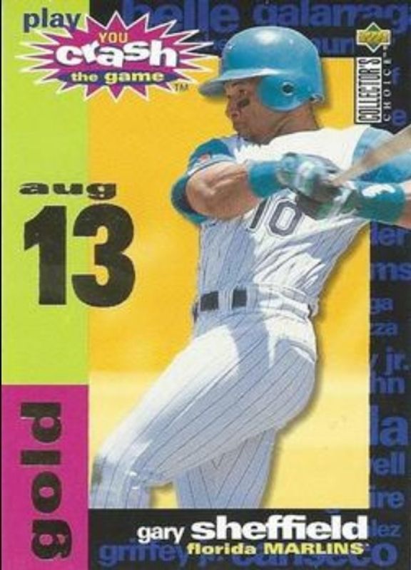 Gary Sheffield 1995 Collector's Choice #CG18b You Crash the Game Gold RAW