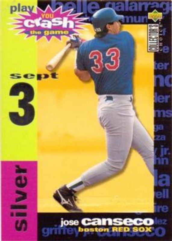 Jose Canseco 1995 Collector's Choice #CG4c You Crash the Game Silver RAW