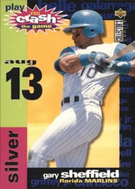 Gary Sheffield 1995 Collector's Choice #CG18b You Crash the Game Silver RAW