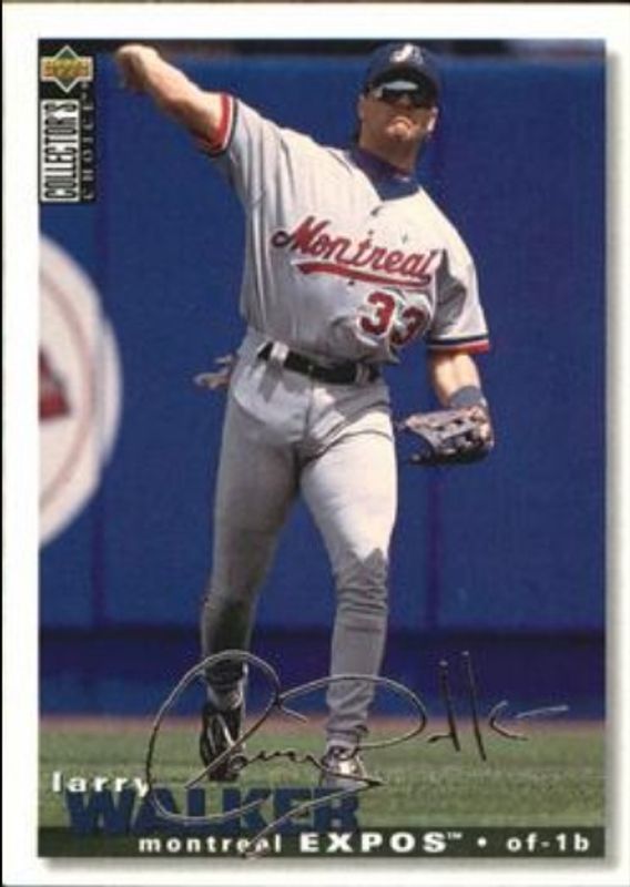 Larry Walker 1995 Collector's Choice #238 Silver Signatures RAW