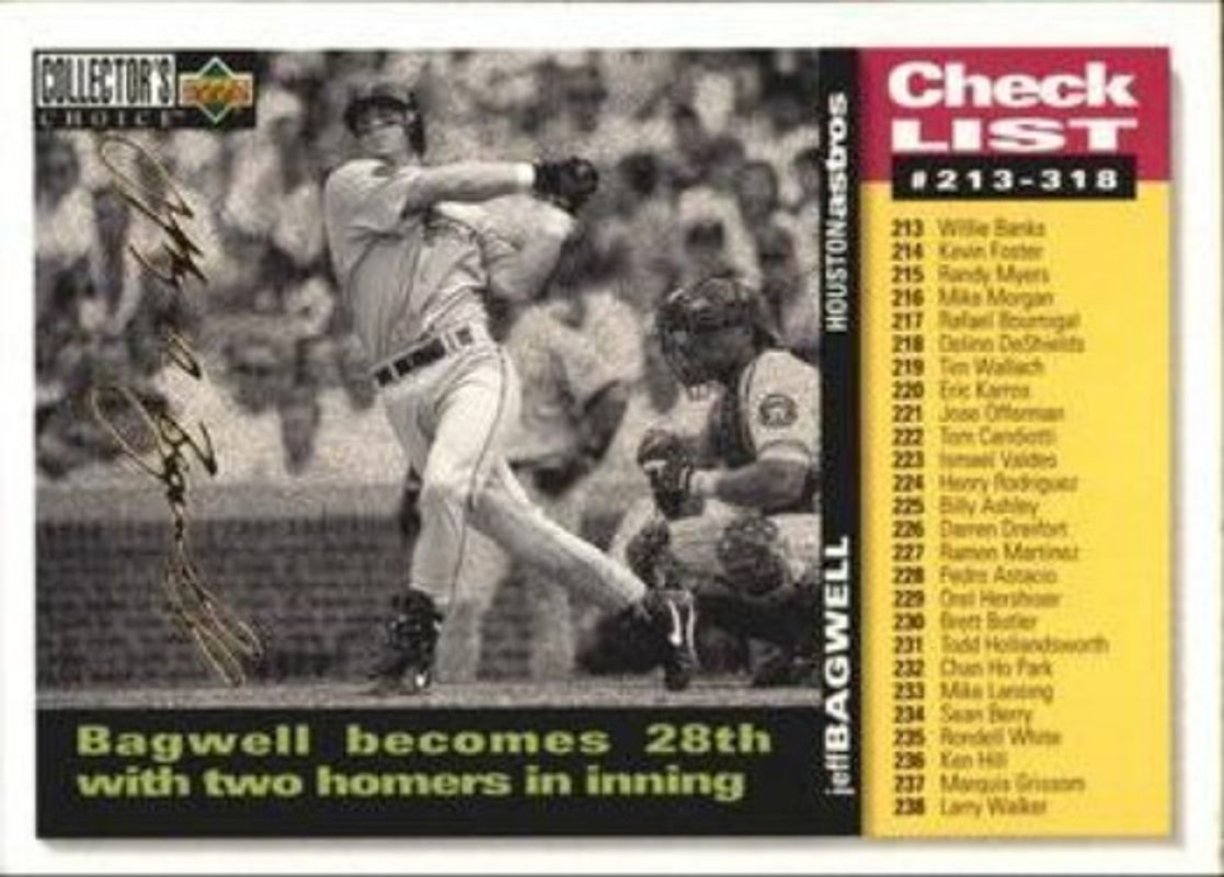 Jeff Bagwell 1995 Collector's Choice #528 Gold Signatures RAW