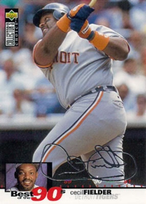 Cecil Fielder 1995 Collector's Choice #51 Gold Signatures RAW