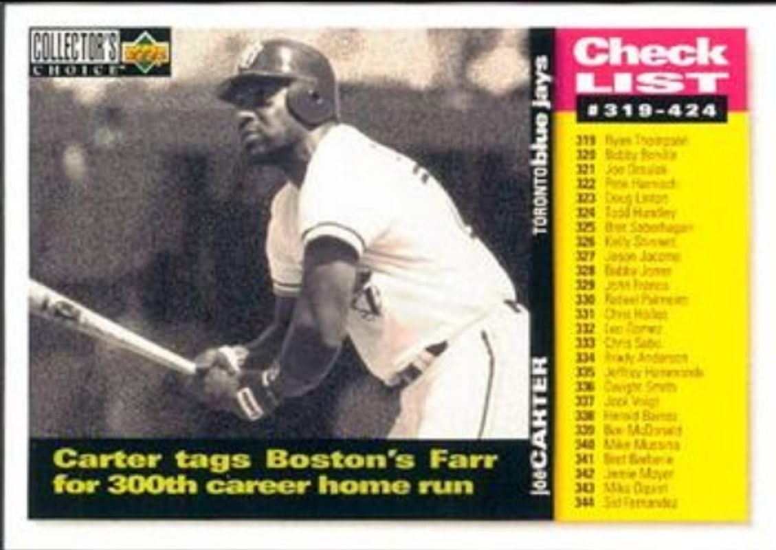 Joe Carter 1995 Collector's Choice #529 Base RAW