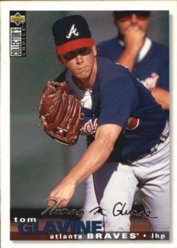 Tom Glavine 1995 Collector's Choice #165 Silver Signatures RAW