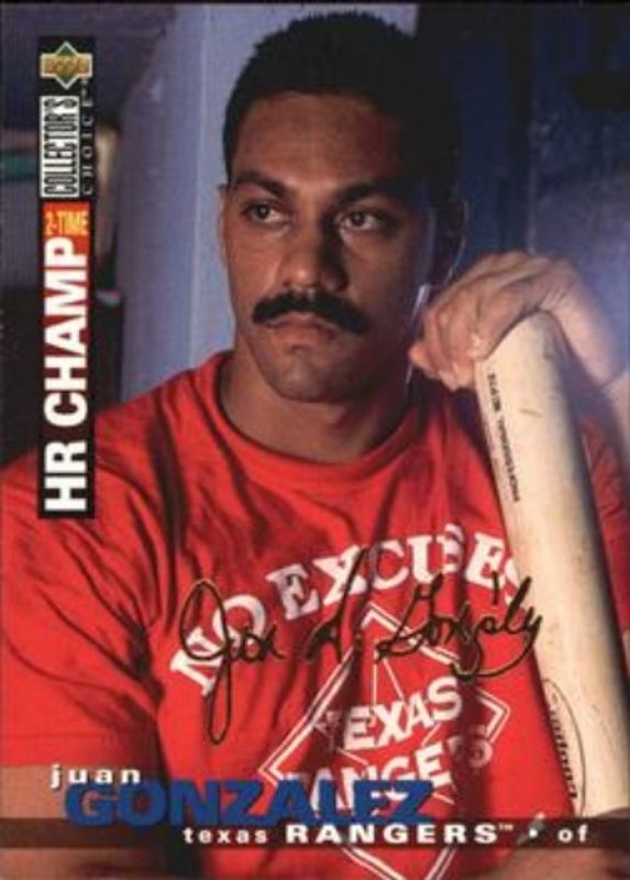 Juan Gonzalez 1995 Collector's Choice #84 Gold Signatures RAW