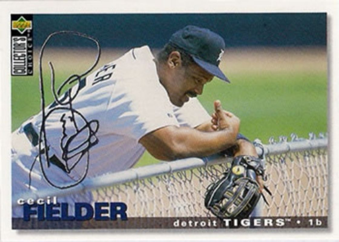 Cecil Fielder 1995 Collector's Choice #470 Silver Signatures RAW