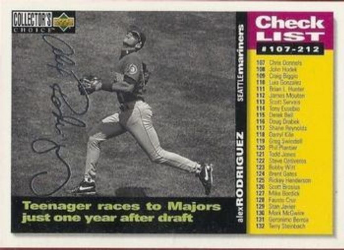 Alex Rodriguez 1995 Collector's Choice #527 Silver Signatures RAW