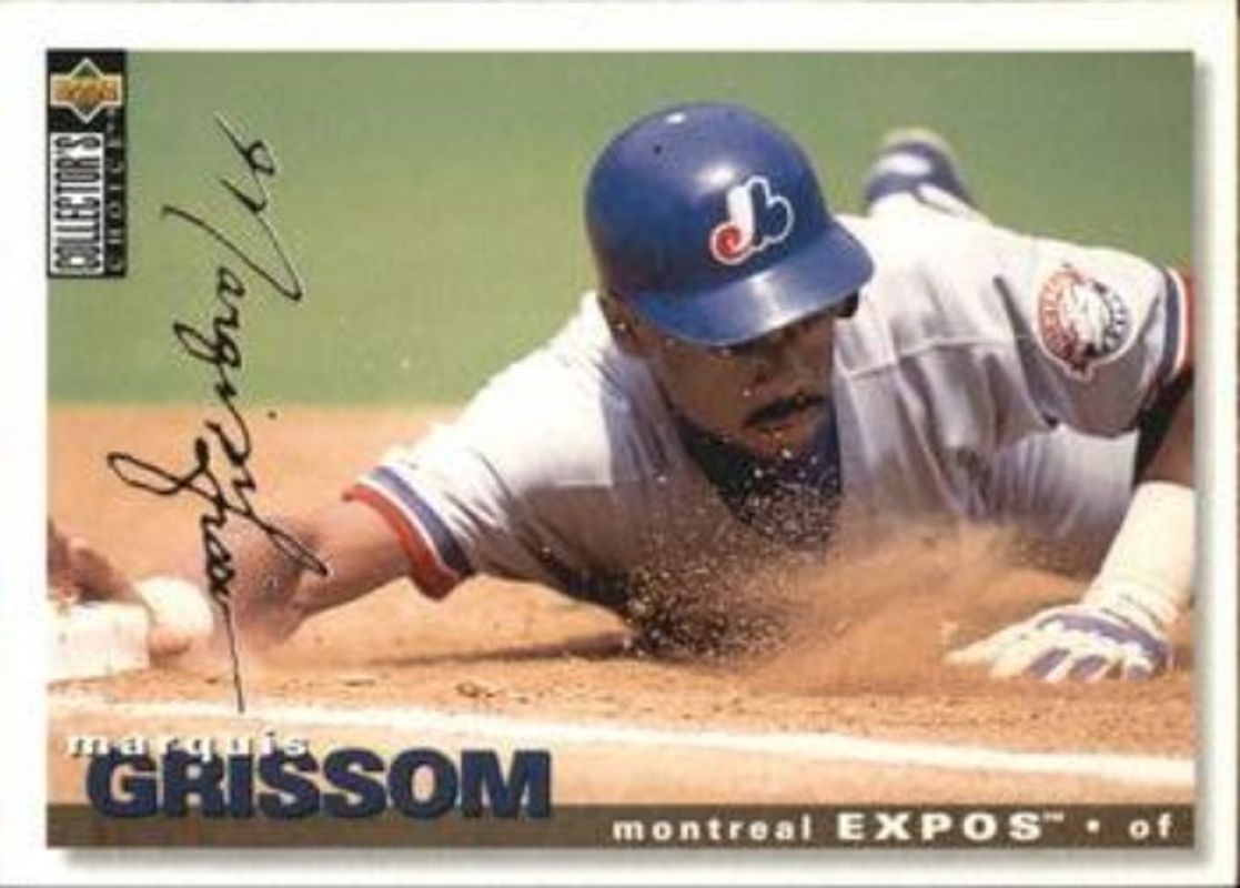 Marquis Grissom 1995 Collector's Choice #237 Silver Signatures RAW