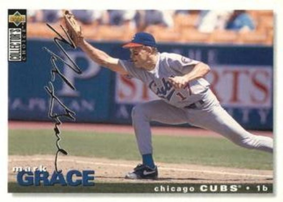 Mark Grace 1995 Collector's Choice #205 Silver Signatures RAW