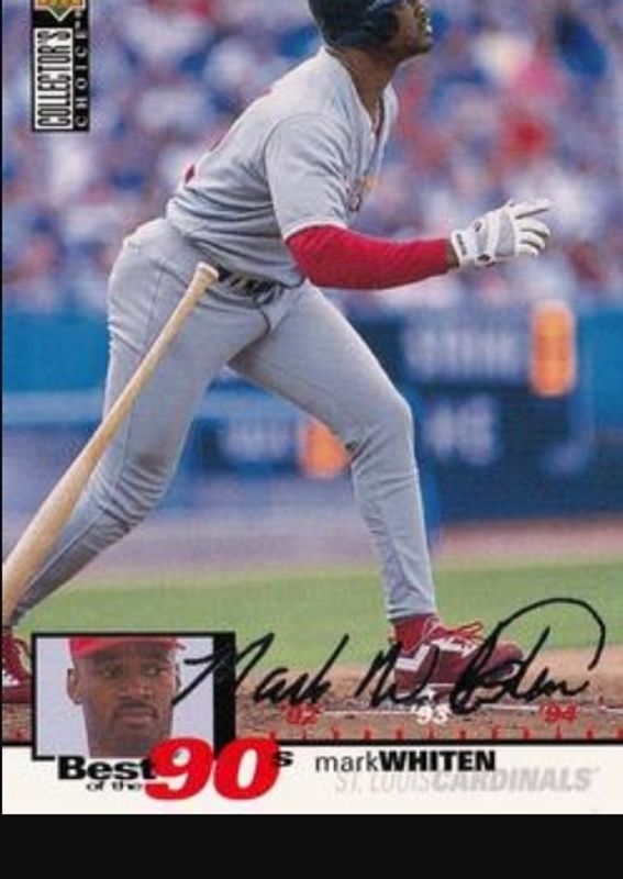 Mark Whiten 1995 Collector's Choice #58 Silver Signatures RAW