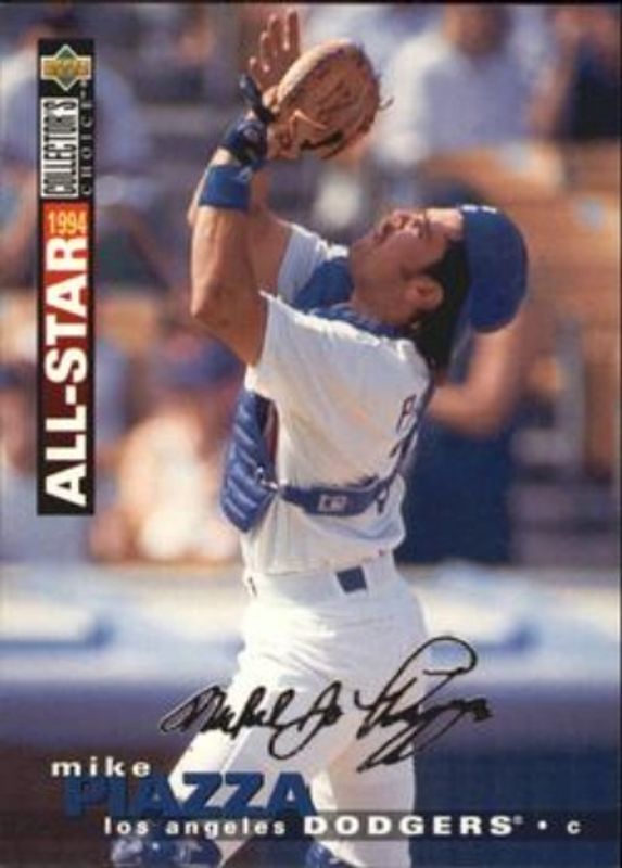Mike Piazza 1995 Collector's Choice #80 Silver Signatures RAW