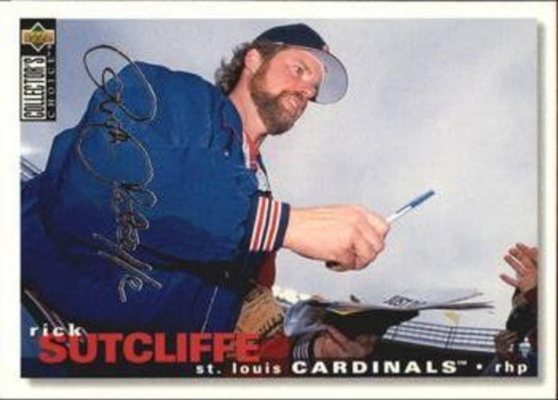 Rick Sutcliffe 1995 Collector's Choice #194 Silver Signatures RAW
