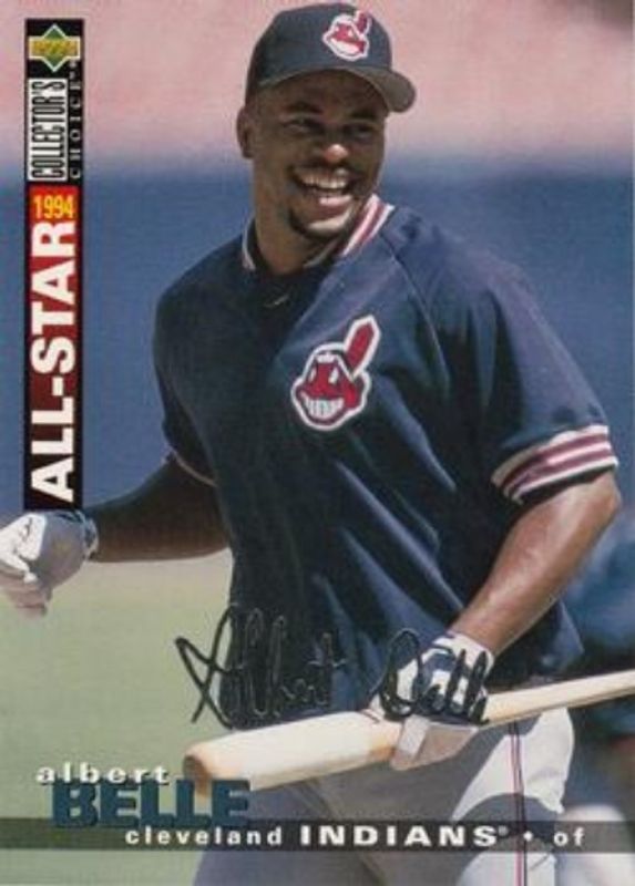 Albert Belle 1995 Collector's Choice #83 Silver Signatures RAW