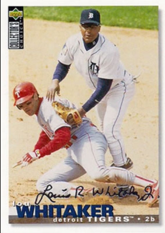 Lou Whitaker 1995 Collector's Choice #475 Gold Signatures RAW