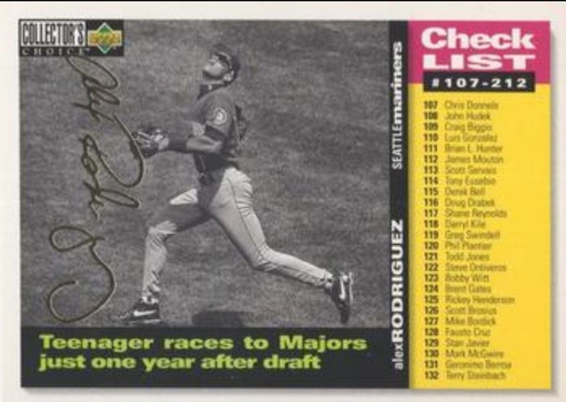 Alex Rodriguez 1995 Collector's Choice #527 Gold Signatures RAW