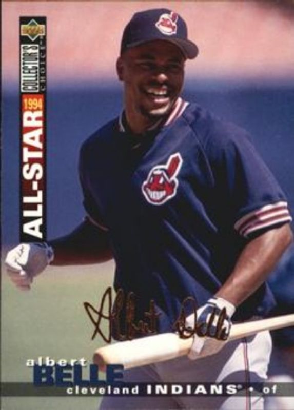 Albert Belle 1995 Collector's Choice #83 Gold Signatures RAW
