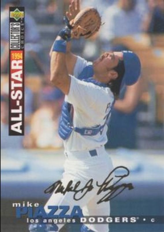 Mike Piazza 1995 Collector's Choice #80 Gold Signatures RAW