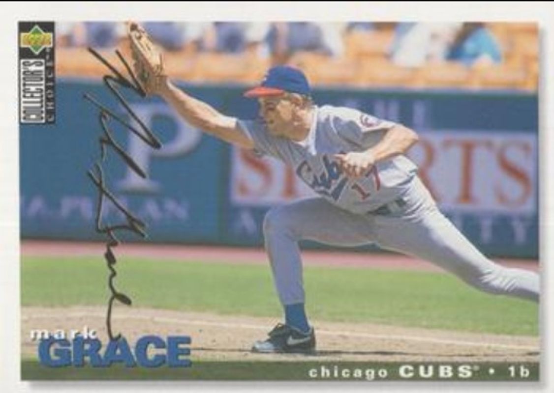 Mark Grace 1995 Collector's Choice #205 Gold Signatures RAW