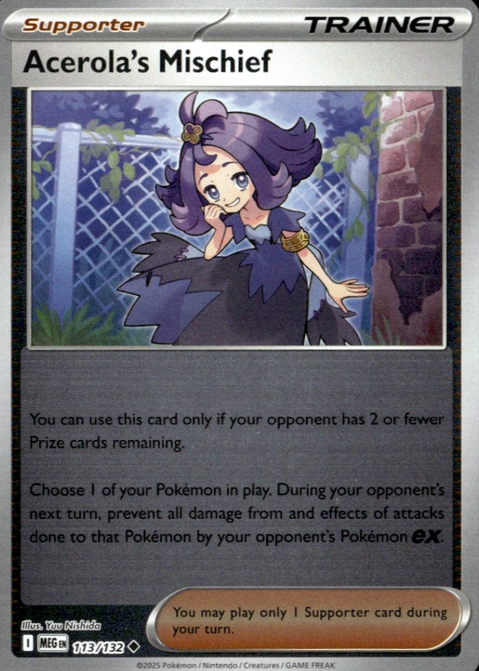 Acerola's Mischief 2025 Mega Evolution #113/132 Reverse Holo Price Guide -  Sports Card Investor