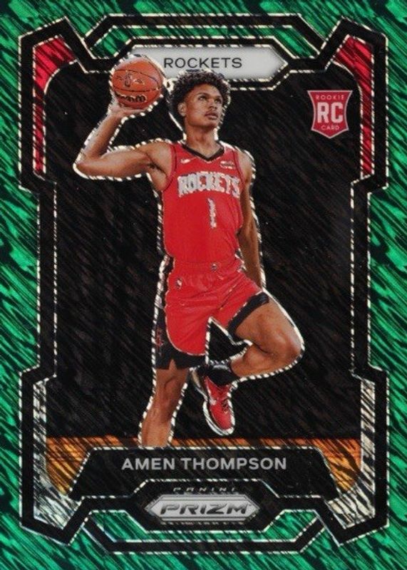 Amen Thompson 2023 Prizm #150 Green Shimmer /5 Rookie RAW