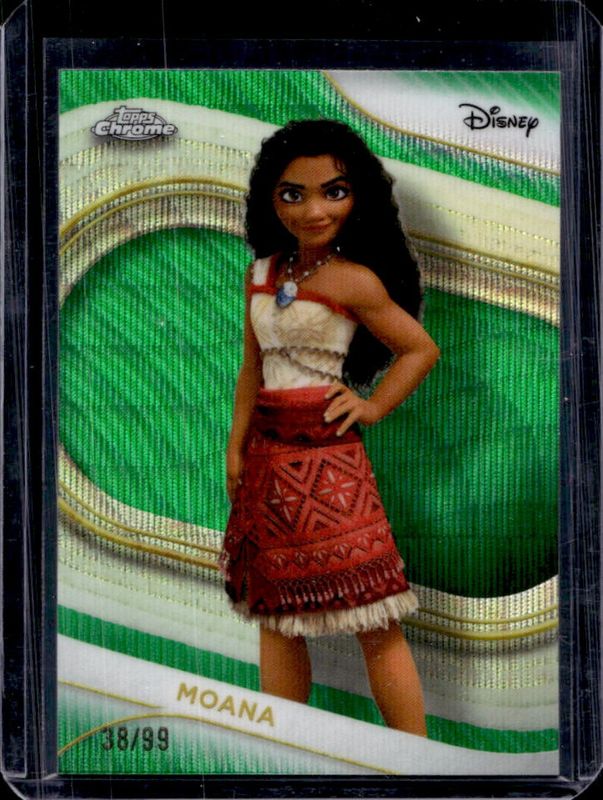 Moana 2025 Topps Chrome Disney #10 Green Wave Refractor /99 Price