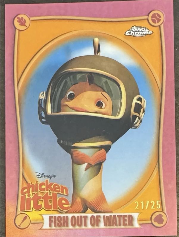 2025 Topps Chrome Disney #CL-1 Chicken Little 20th Anniversary - Orange Refractor /25