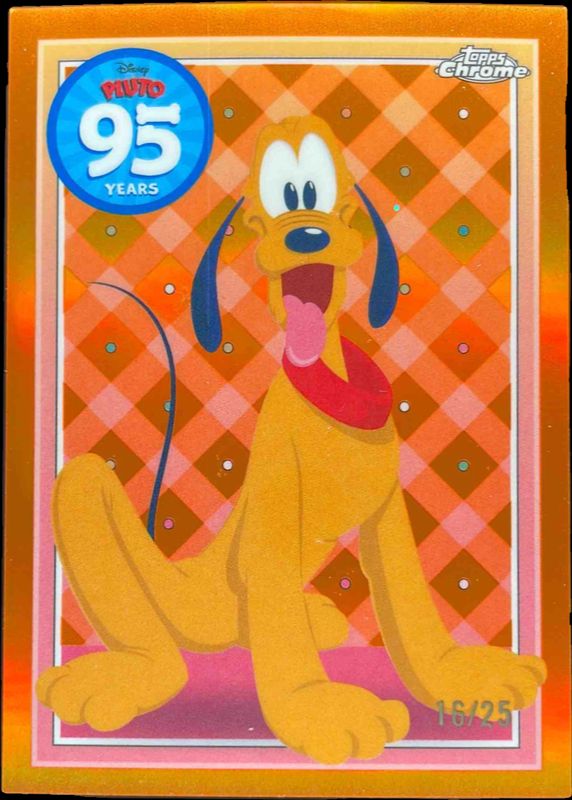 2025 Topps Chrome Disney #PL-1 Pluto 95th Anniversary - Orange Refractor /25