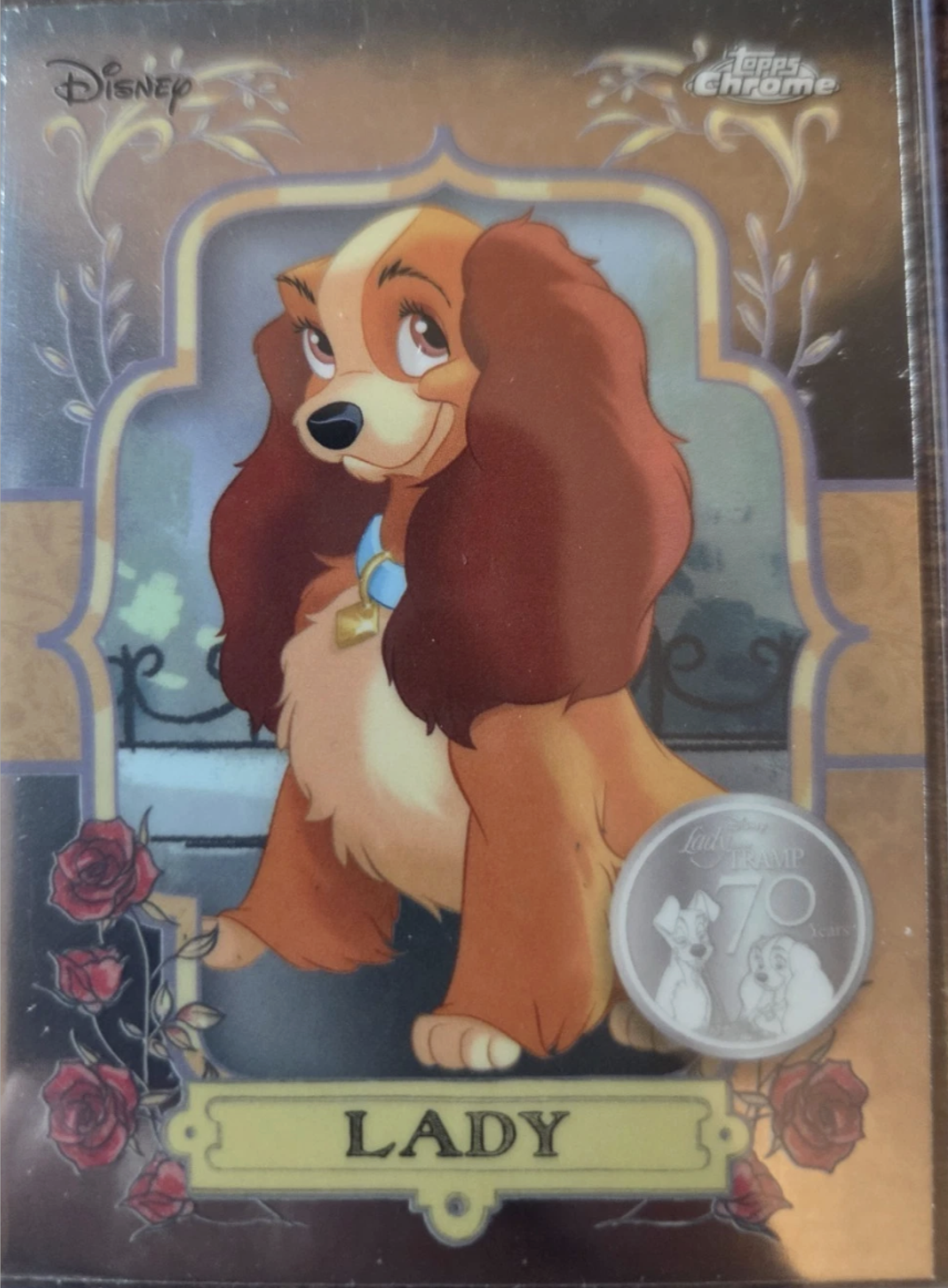 Lady 2025 Topps Chrome Disney #LT-1 Lady & the Tramp 70th