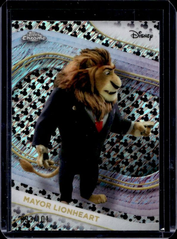 2025 Topps Chrome Disney #170 Mickey Mouse Black & White Shimmer Refractor /101