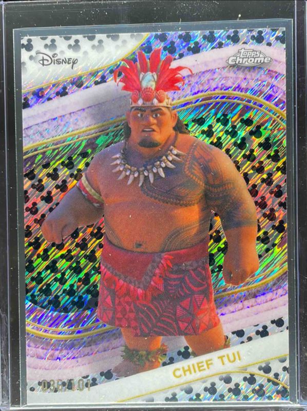 2025 Topps Chrome Disney #17 Mickey Mouse Black & White Shimmer Refractor /101