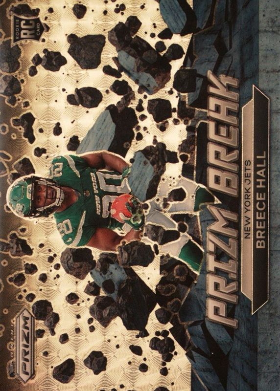Breece Hall 2022 Prizm #PB-6 Prizm Break - Gold Vinyl /5 Rookie RAW