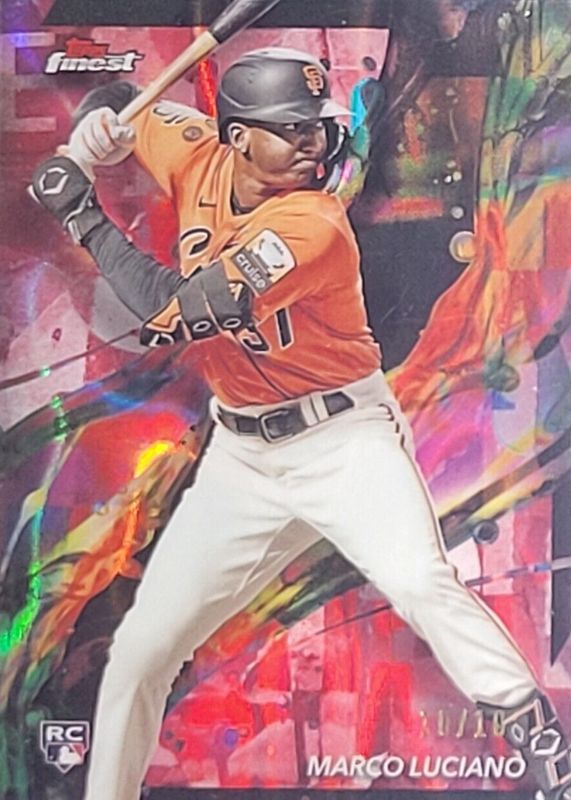 Marco Luciano 2024 Topps Finest #42 Common - Red Lava Refractor /10 Rookie RAW