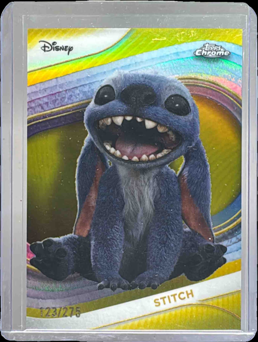 Stitch 2025 Topps Chrome Disney #200 Yellow Refractor /275 Price