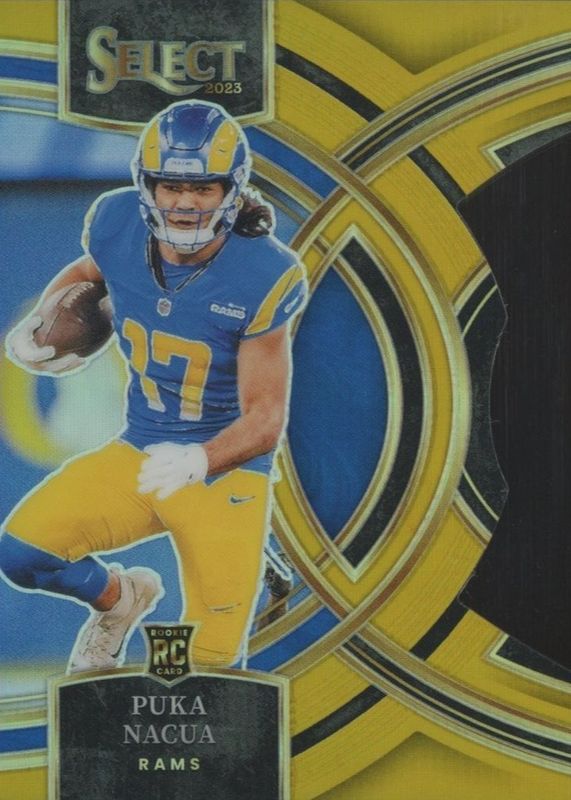 Puka Nacua 2023 Select #199 Premier Level Gold Die-Cut /10 Rookie RAW