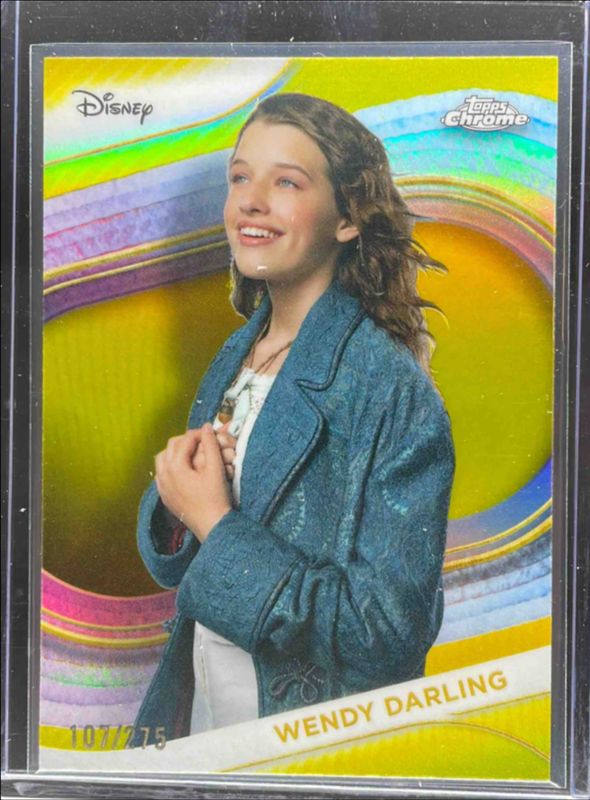 Wendy Darling 2025 Topps Chrome Disney #156 Yellow Refractor /275 RAW