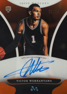 2023 Topps Mercury Victor Wembanyama #WA-7 Autographs - Orange Refractor /25