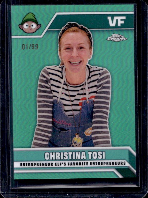2025 Topps Chrome VeeFriends #EE-CT Entrepreneur Elf’s Favorite Entrepreneurs - VeeFriends Green Refractor /99