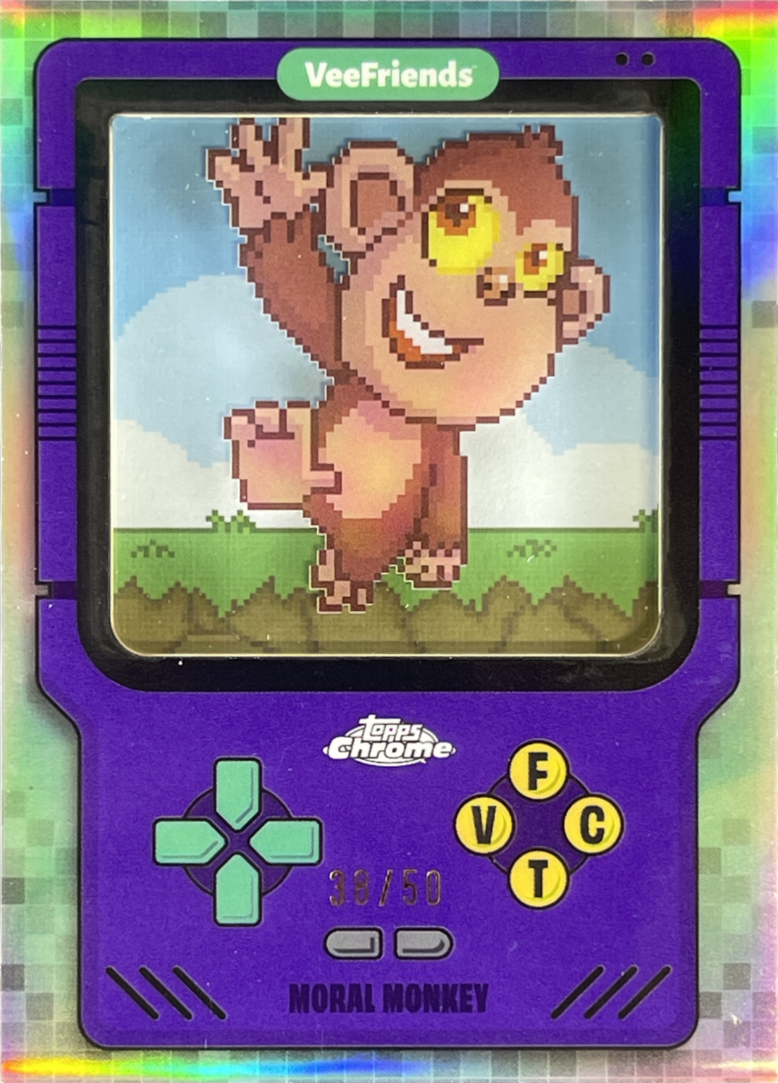 Moral Monkey 2025 Topps Chrome VeeFriends #GO-8 Game On! - Purple ...
