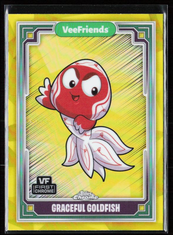 Graceful Goldfish 2025 Topps Chrome VeeFriends #81 Yellow Refractor RAW